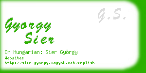 gyorgy sier business card