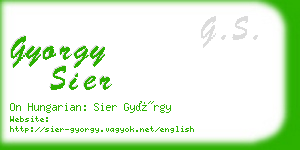 gyorgy sier business card